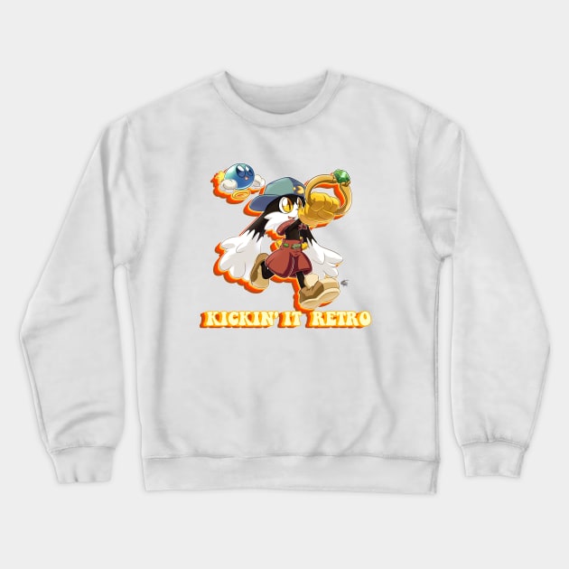 Kickin' it Retro Klonoa Crewneck Sweatshirt by corythec